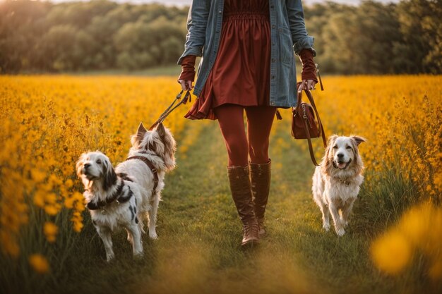 photo de fille avec un chien