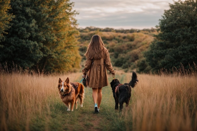 photo de fille avec un chien