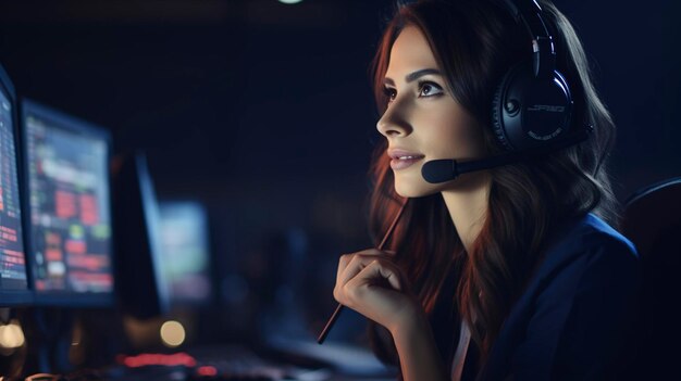 Une photo d'une fille élégante travaillant comme répartiteur.