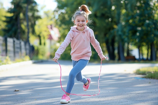 Photo des filles qui font du saut à la corde