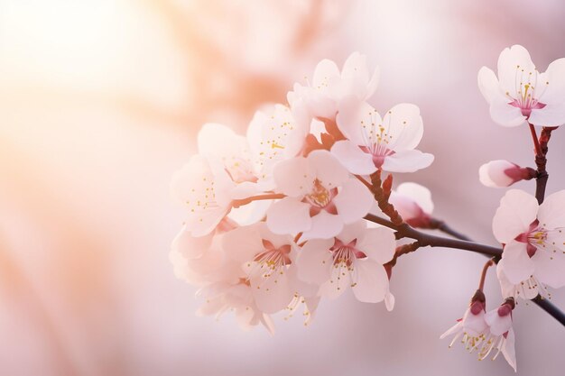 Une photo de la fleur de cerisier dansant des pétales