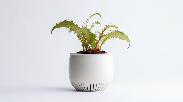 Photo de fleur Venus Flytrap en pot isolé sur fond blanc