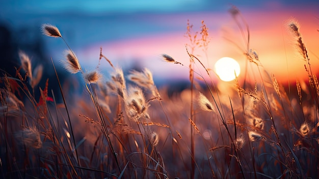 Photo de flou total floue floue d'une superbe interprétation de côtelettes d'herbe colorées