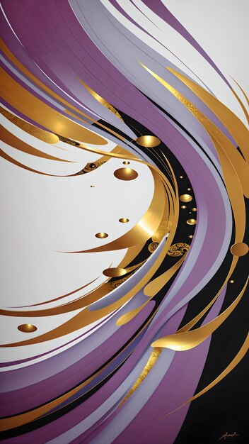Photo d'un fond abstrait avec des cercles violets et dorés