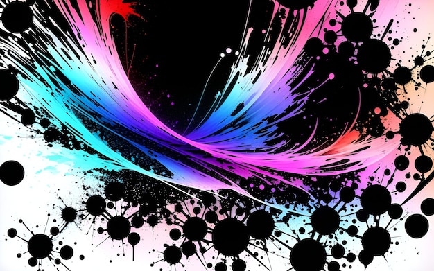 Photo d'un fond abstrait coloré avec des éclaboussures de peinture vibrantes