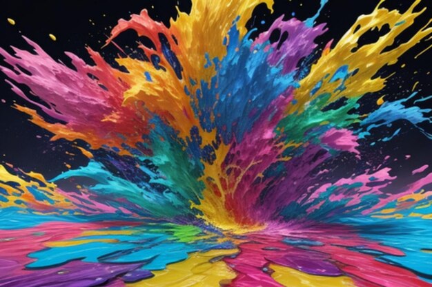 Une photo de fond abstrait coloré splash 3d