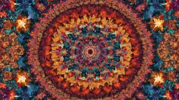Photo de fond du kaléidoscope abstraite et colorée