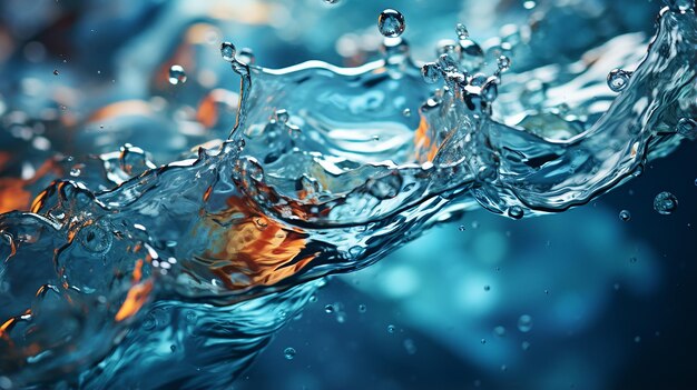 photo fond d'eau avec des vagues et des gouttes tombant