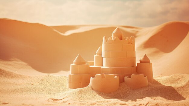 Une photo d'un fond de plage de sable de château de sable géométrique