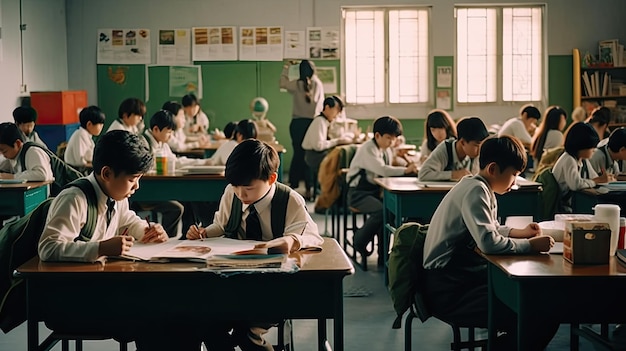 photo de fond d'une salle de classe