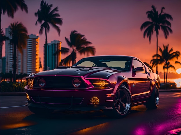 photo d'une Ford Mustang à miami