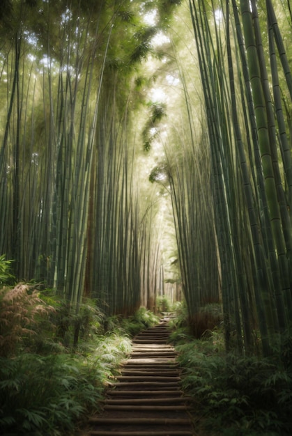 photo de la forêt de bambous d'arashiyama au japon