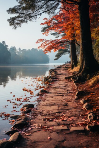 Une photo d'une forêt mystique effrayante