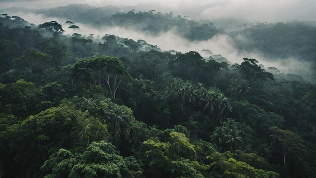 Photo de la forêt tropicale tropicale vibrante, des arbres et des plantes verdoyants et de la biodiversité Explorez