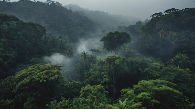 Photo de la forêt tropicale tropicale vibrante, des arbres et des plantes verdoyants et de la biodiversité Explorez