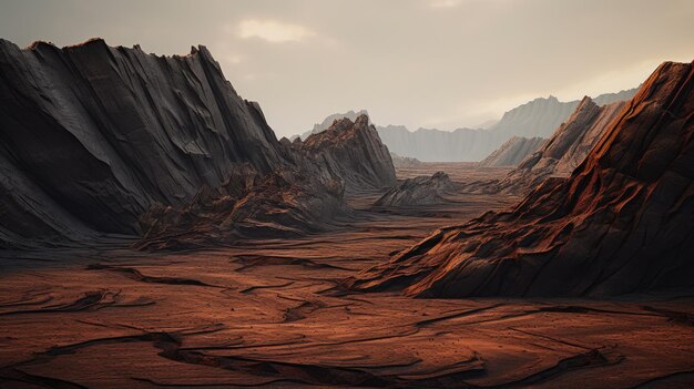 Une photo d'une formation rocheuse volcanique avec des bords déchiquetés et un éclairage diffus doux