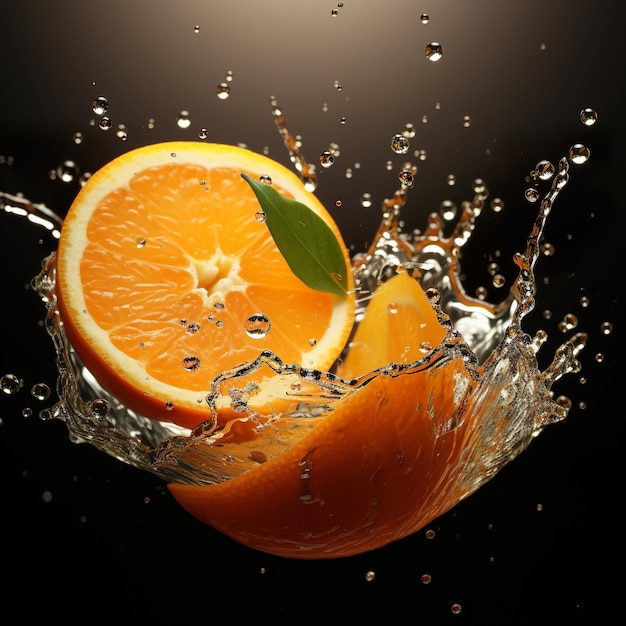 Photo de fraîcheur de fruits à l'orange
