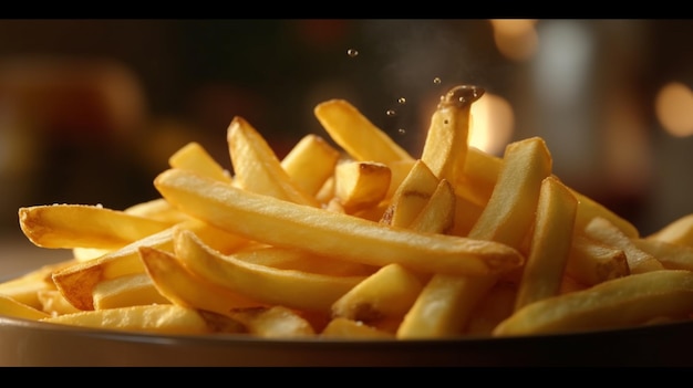 Photo photo frites croustillantes au ketchup