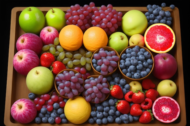 photo fruits assortis et mélangés