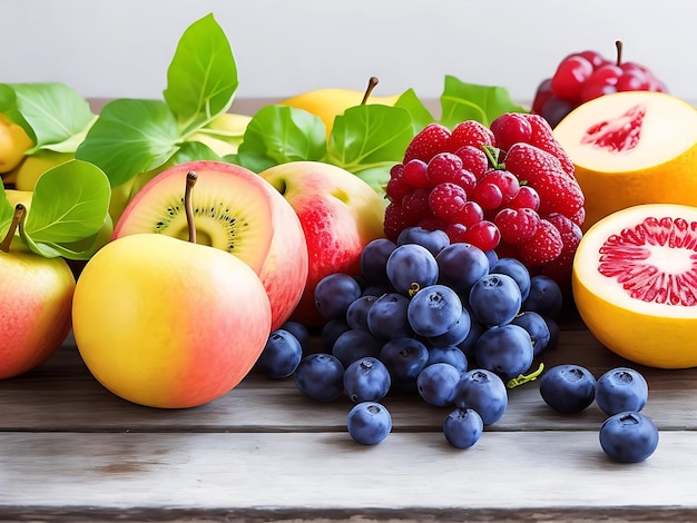 Photo Fruits frais sur le fond en bois