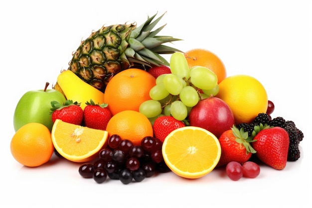 Photo de fruits frais isolés sur fond blanc