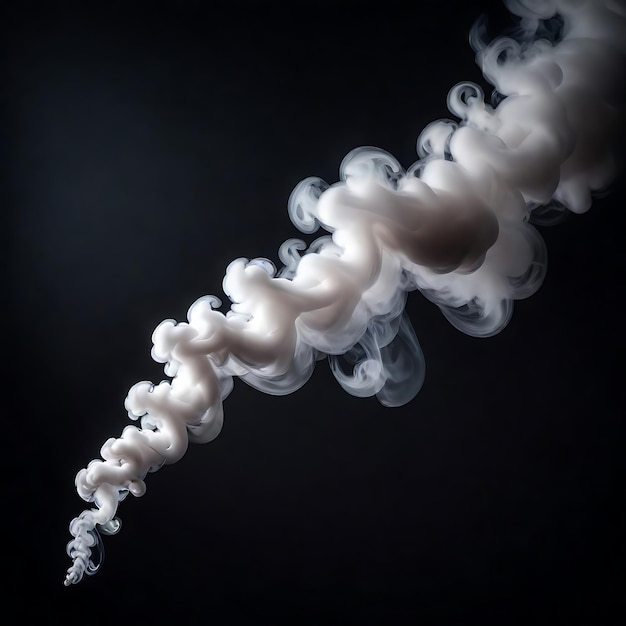 Photo photo de la fumée d'une cigarette sur un fond noir