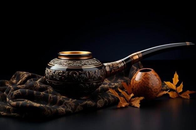 Photo photo de fumée de pipe dans le style de l'artisanat traditionnel