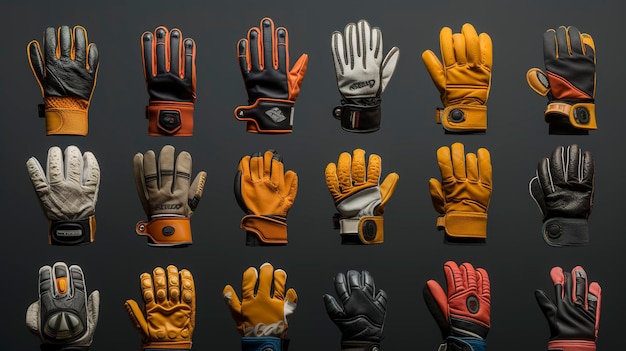 Une photo d'une gamme de divers gants de sport