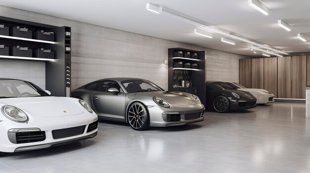 Photo une photo d'un garage minimaliste