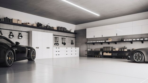 Photo une photo d'un garage minimaliste