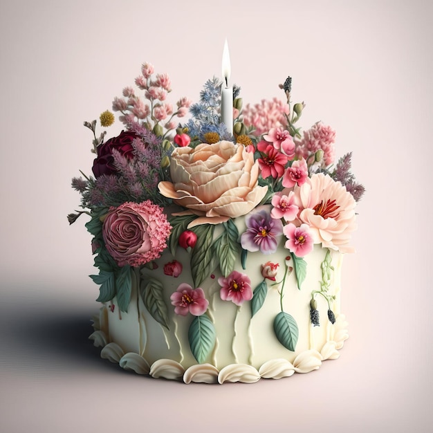 Une photo d'un gâteau artistique avec un design abstrait unique en plusieurs couleurs générative ai