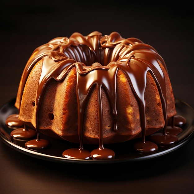 Photo d'un gâteau au chocolat avec du chocolat et des noix sur le dessus