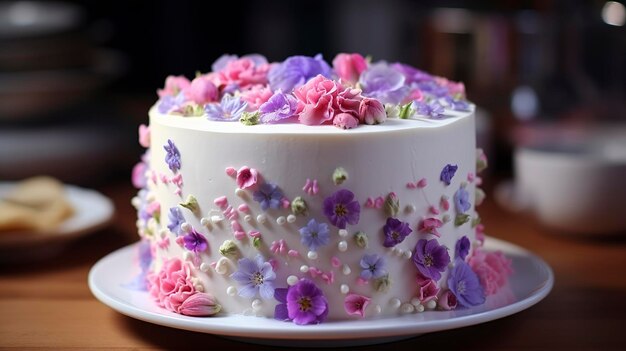 Une photo d'un gâteau de célébration festive