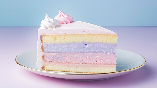 Une photo d'un gâteau à la crème aux couleurs pastel