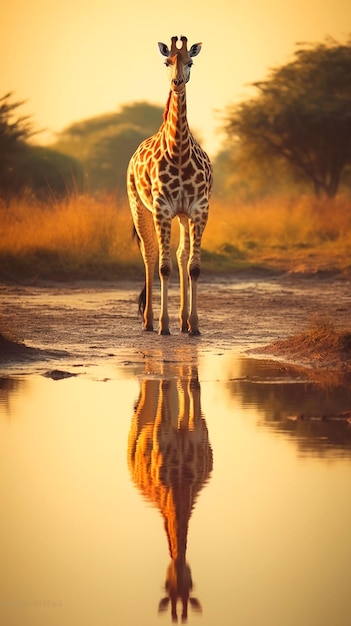 Photo une photo de girafe