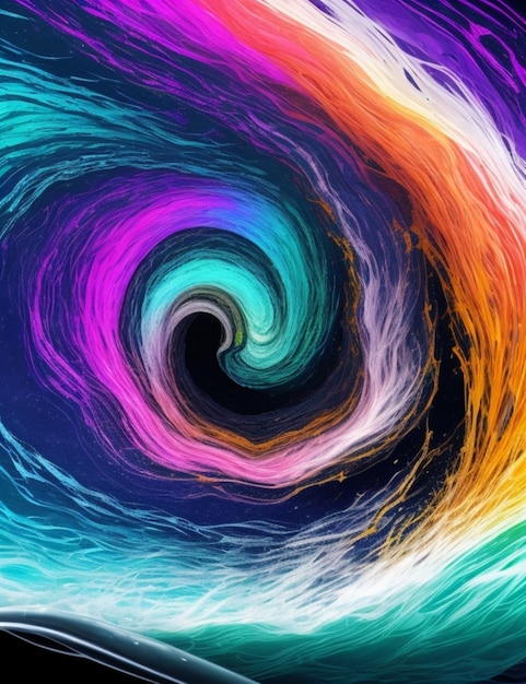 Photo gratuite abstraite modèle d'onde multicolore brillant coulant moderne généré par ai