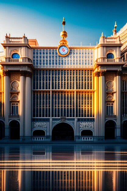 Photo gratuite architecture célèbre façade de bâtiment éclairée au crépuscule du palais de Versailles