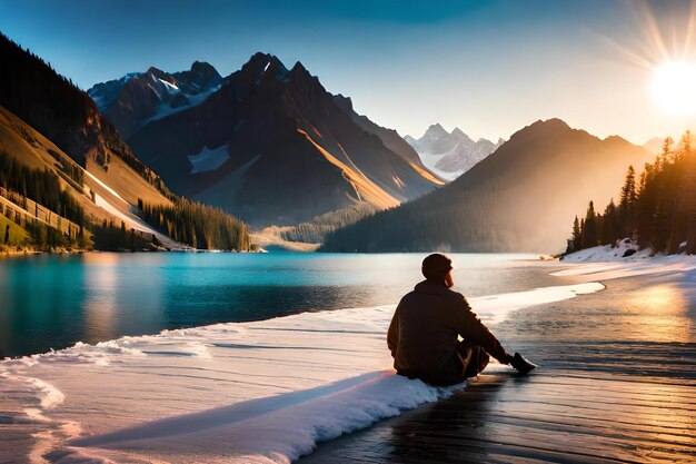 Photo gratuite beau paysage de montagnes enneigées état du cachemire inde