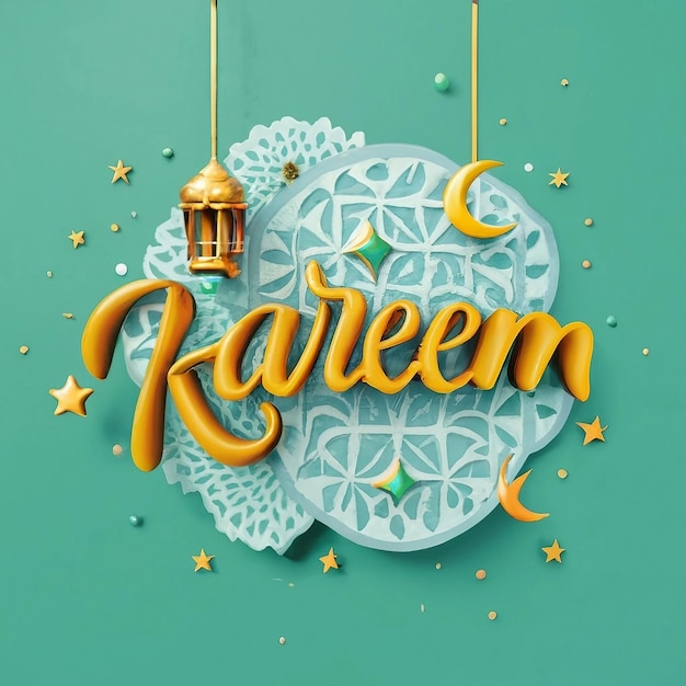 Photo photo gratuite de la beauté du ramadan kareem conception typographique