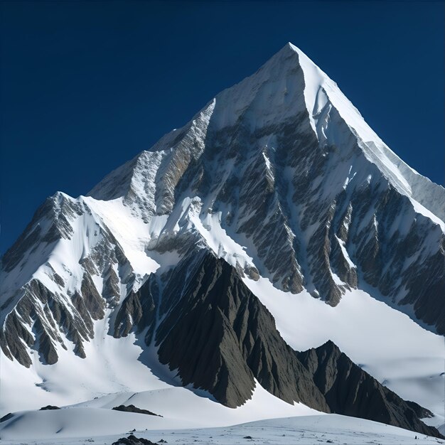 Photo photo gratuite belle vue sur une haute montagne couverte de neige blanche