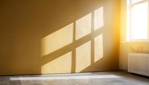 Photo photo gratuite captivante de l'intérieur d'une pièce avec un rayon de soleil sur le mur créée par l'ia générative