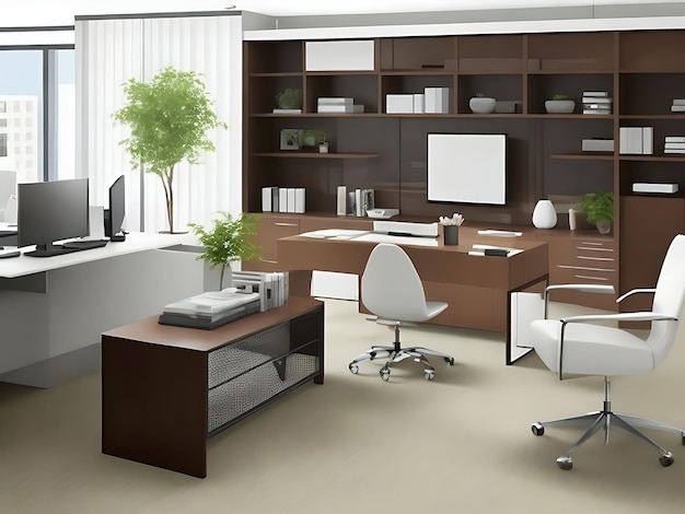 Photo gratuite conception intérieure moderne d'un bureau Salle de travail de luxe dans un bureau exécutif