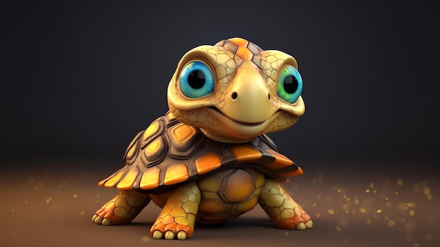 une photo gratuite de conception de tortue en rendu 3d