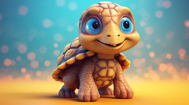 une photo gratuite de conception de tortue en rendu 3d