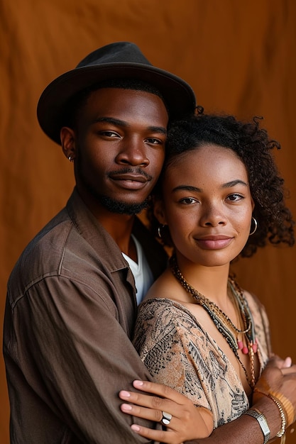 Photo gratuite d'un couple souriant vue latérale