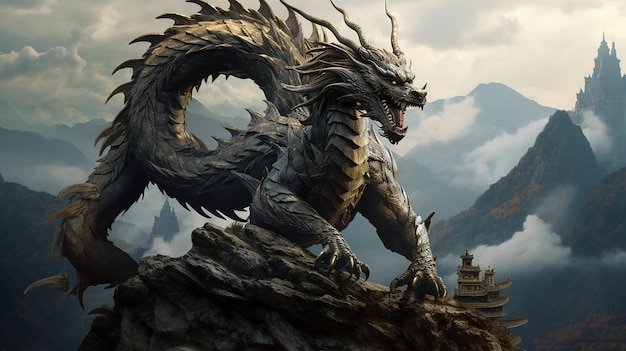 une photo gratuite de dragon rendu 3d