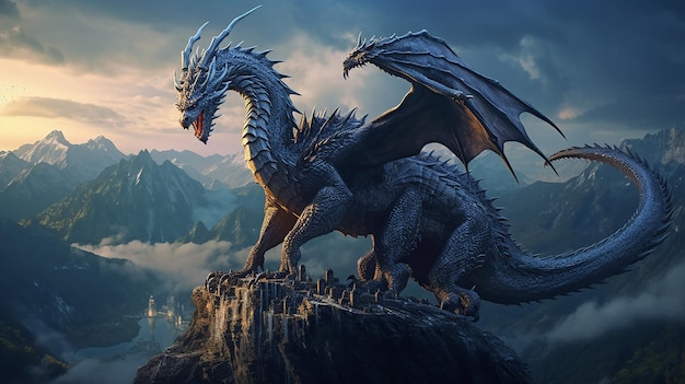 une photo gratuite de dragon rendu 3d