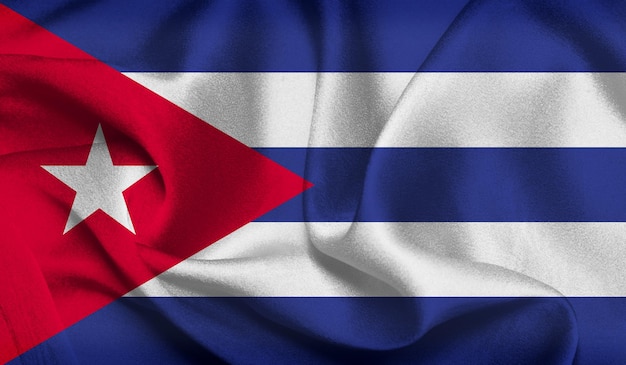 Photo gratuite de drapeau cubain avec texture de tissu