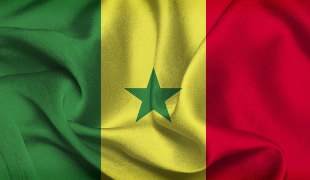 Photo gratuite de drapeau du Sénégal avec texture de tissu