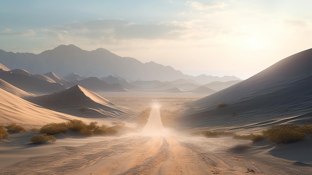 une photo gratuite du chemin dans le désert